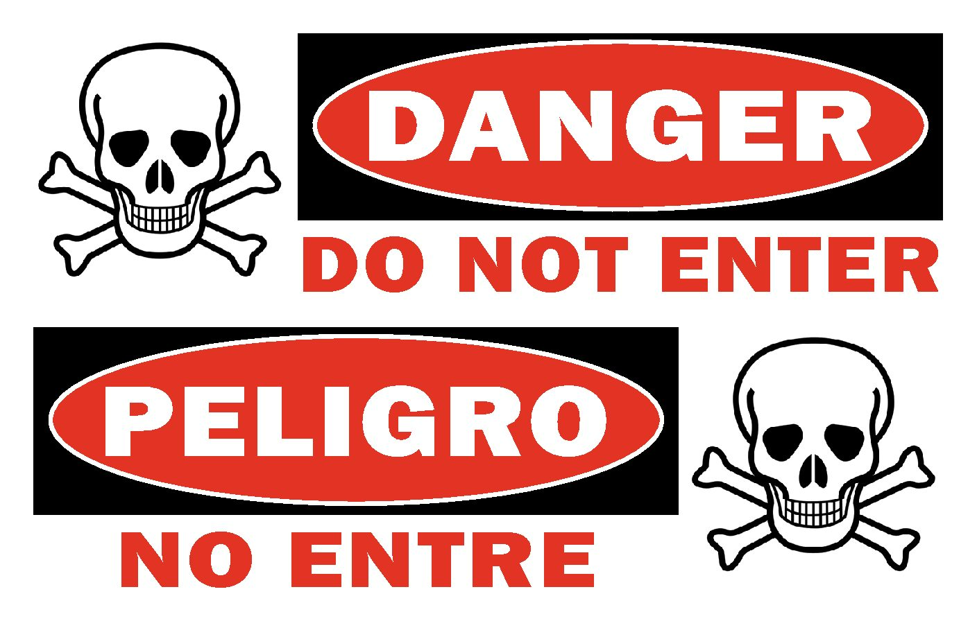 Benchcard - Danger DO NOT ENTER (Spanish / English)